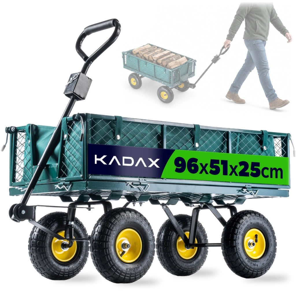 Carrello da giardino KADAX, carriola, trasporto da spiaggia, rimorchio, 300 kg, con telone, grande