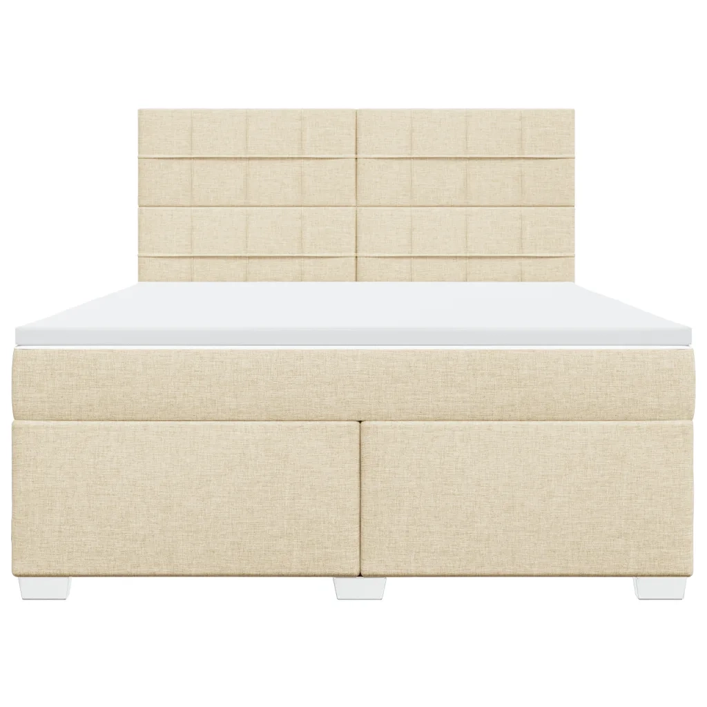 Giroletto a Molle con Materasso Crema 180x200 cm in Tessuto 3292872