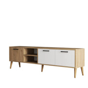 Porta TV in legno "Exxen" - 180 x 35 x 53 cm - Bianco