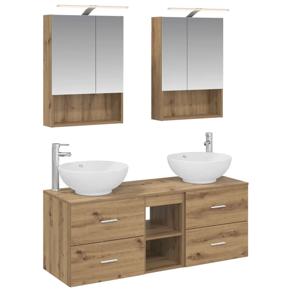 Set di mobili per il bagno 5 pcs Rovere Artigianale 3406966