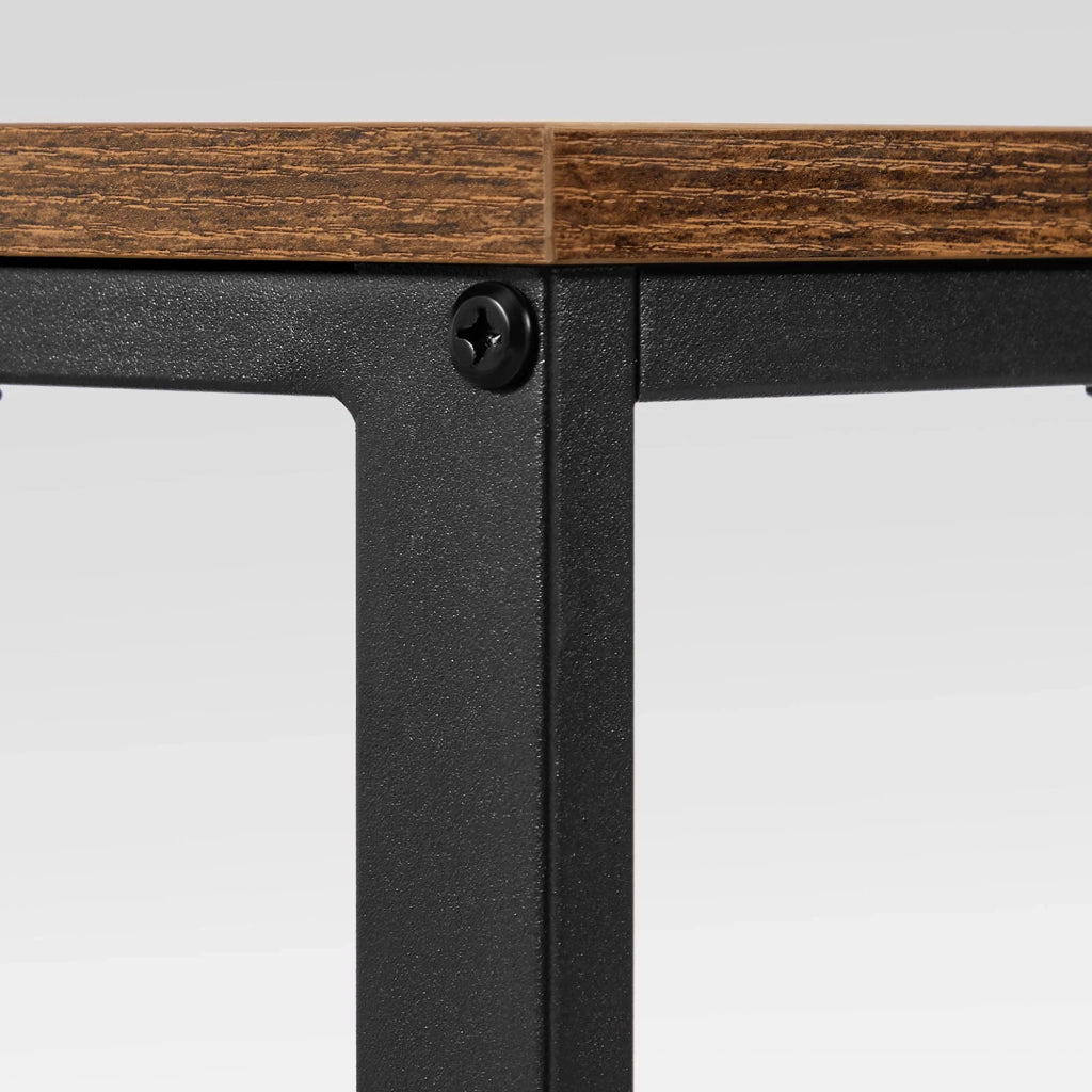 Scrivania per computer/tavolo da studio con ripiano a 2 livelli 100 x 50 x 75 cm posizionabile a sinistra o a destra per ufficio o soggiorno struttura in metallo marrone in stile industriale 12_0004662