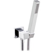 Presa acqua quadrata in ottone con doccetta Polar e flessibile cromo