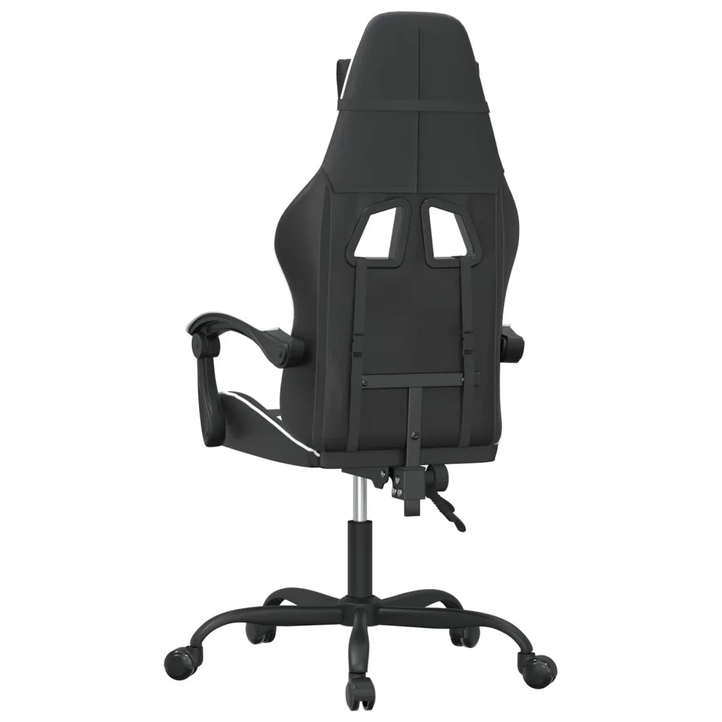 Sedia da Gaming | Sedia da e-sports Girevole Nero e Bianco in Similpelle
