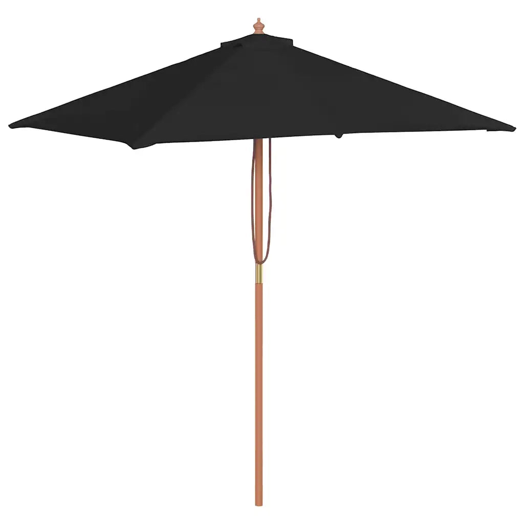 Ombrellone da Giardino con Palo in Legno 150x200 cm Nero 313884