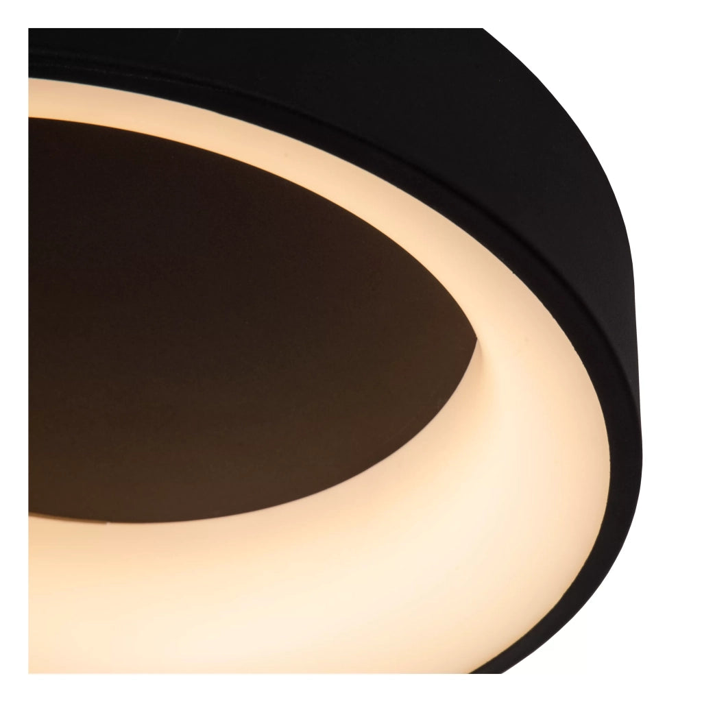 Plafoniera LED Lucide Mirage 38cm 22W nera tonda dimmer