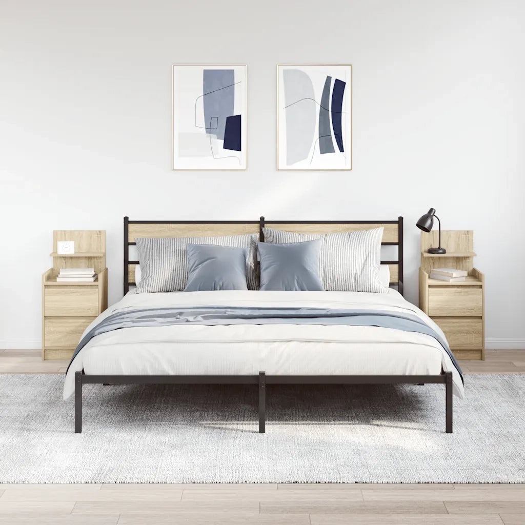 Set di 2 Comodini | Armadio da Notte | Mobiletto da notte con 2 Cassetti Rovere Sonoma 38x34x80 cm
