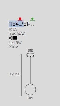 SOSPENSIONE OTTONE SAT. 1 LUCE VETRO ORO 1184OS-S1-OR