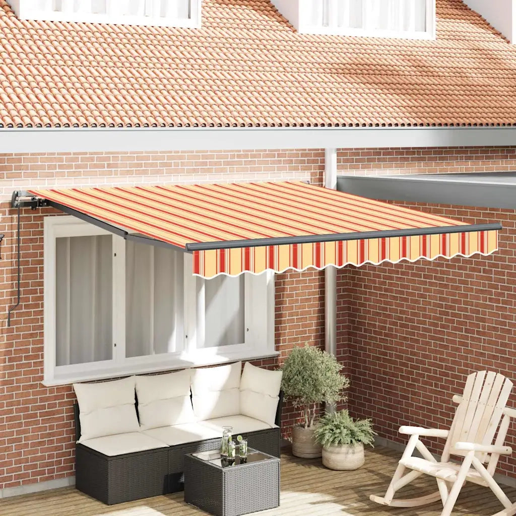 vidaXL Tenda Retrattile giallo e arancione 350 x 250 cm Tessuto