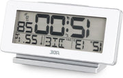 Radio sveglia digitale - orologio da tavolo con visualizzazione temperatura e illuminazione - funzione sonno - molto leggibile - display grande - bianco