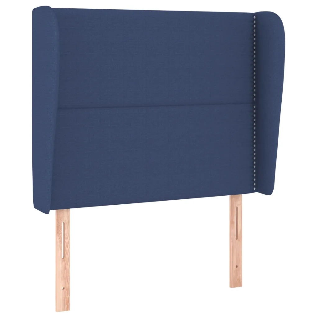 Testiera ad Orecchio-Testata con Orecchie Blu 93x23x118/128 cm in Tessuto 802050