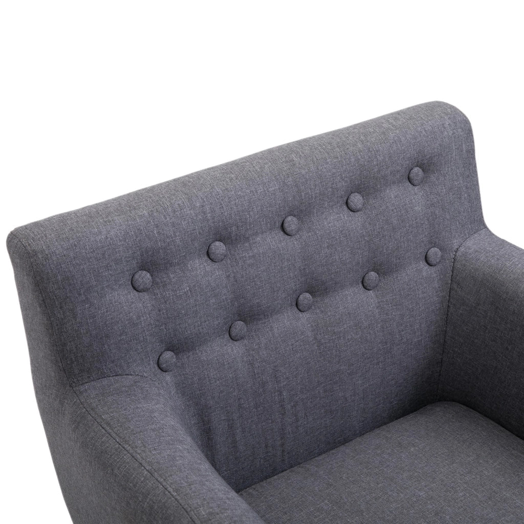 EasyComfort Poltrona Imbottita Moderna, Poltroncina da Camera Soggiorno con Braccioli Tessuto Legno 68 × 58.5 × 76cm Grigio Chiaro