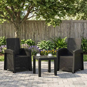 Sedia da giardino reclinabile effetto rattan 2 pcs Antracite PP 8011996