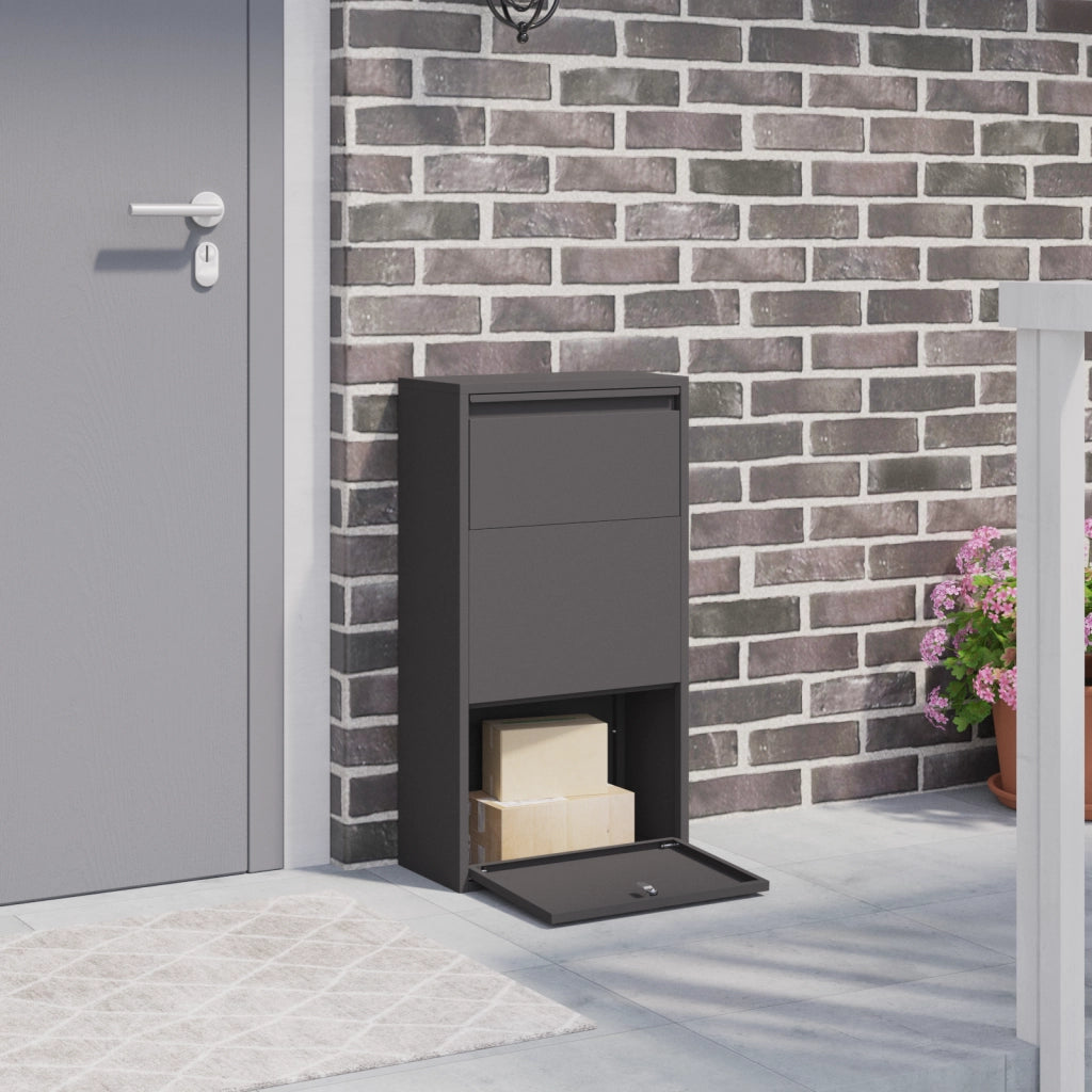 Cassetta per Pacchi Nera 44x22x82 cm Acciaio