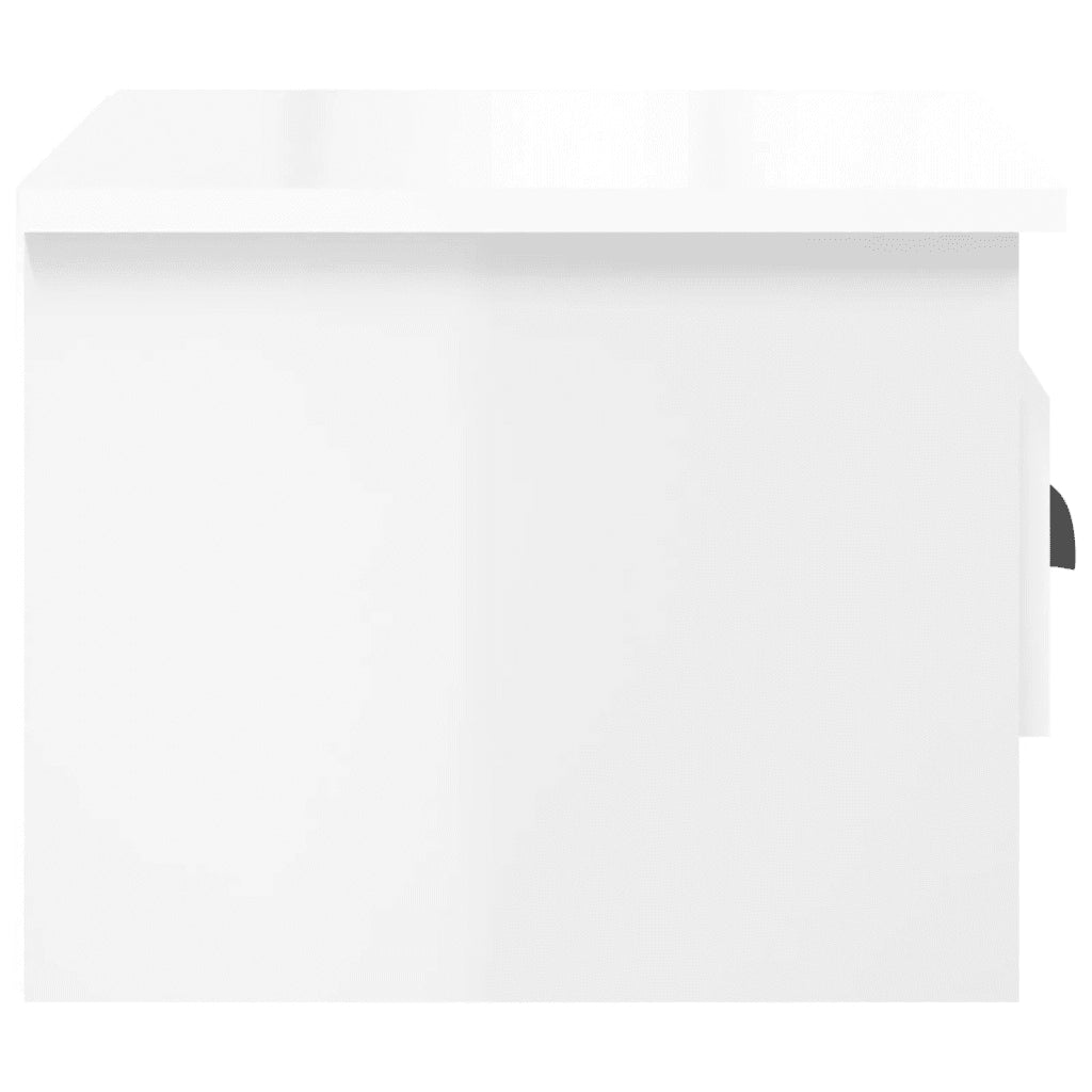 Comodini a Parete 2 pz-Set di 2 Tavolino da notte Bianco Lucido 41,5x36x28 cm