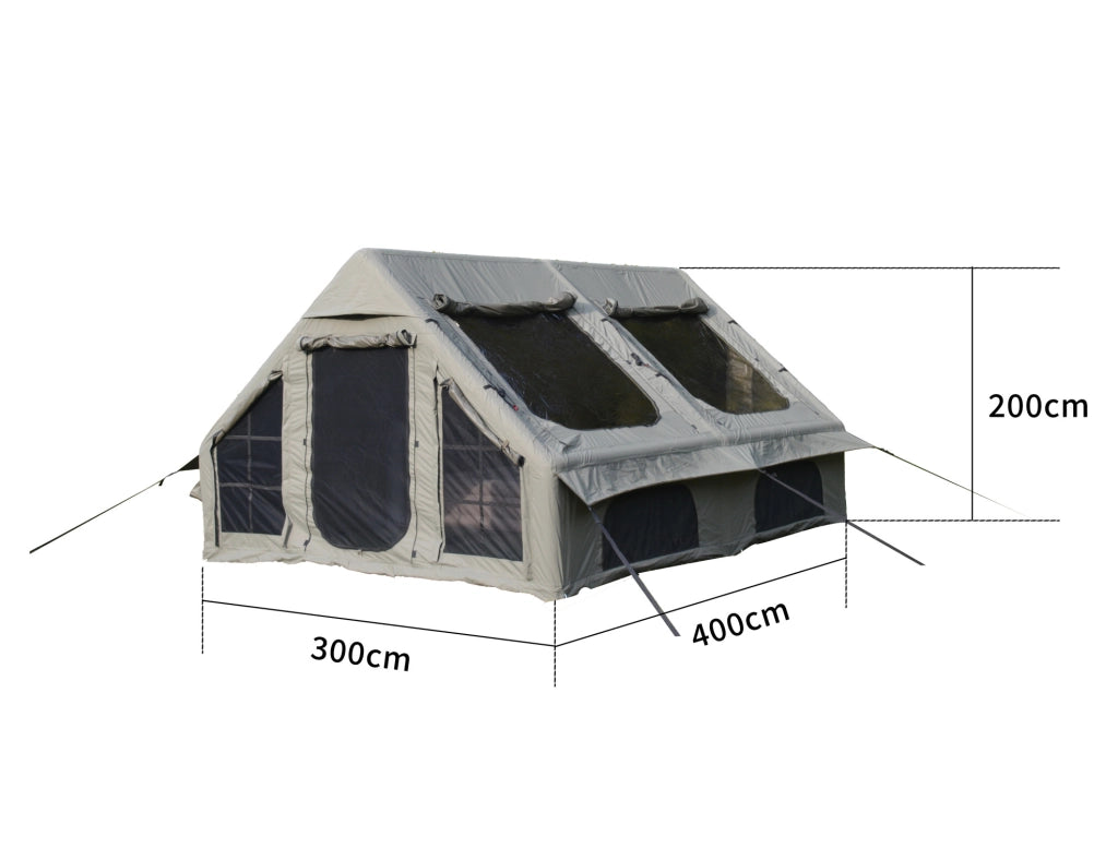 Tenda da campeggio gonfiabile per 7-8 persone 157;48 x 118;11 x 78;74 pollici; verde militare in poliestere