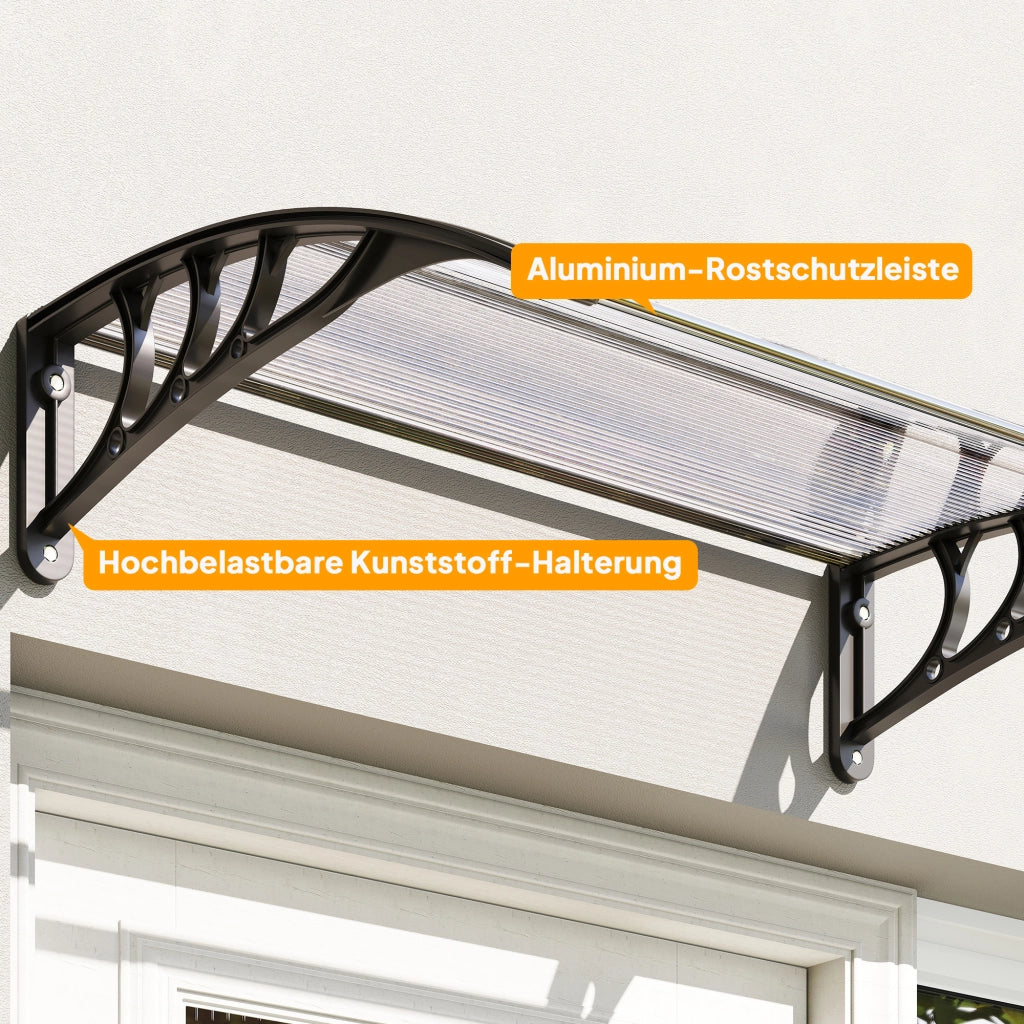 Tettoia Tenda da Porta ¨C zephmum ¨C 100x75 cm Policarbonato Trasparente