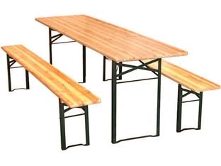 SET TAVOLO + 2 PANCHE BIRRERIA 2 GAMBE- - tavolo cm.120x60x76h. - panche cm.120x25x46h. - 1 pezzi VETTE