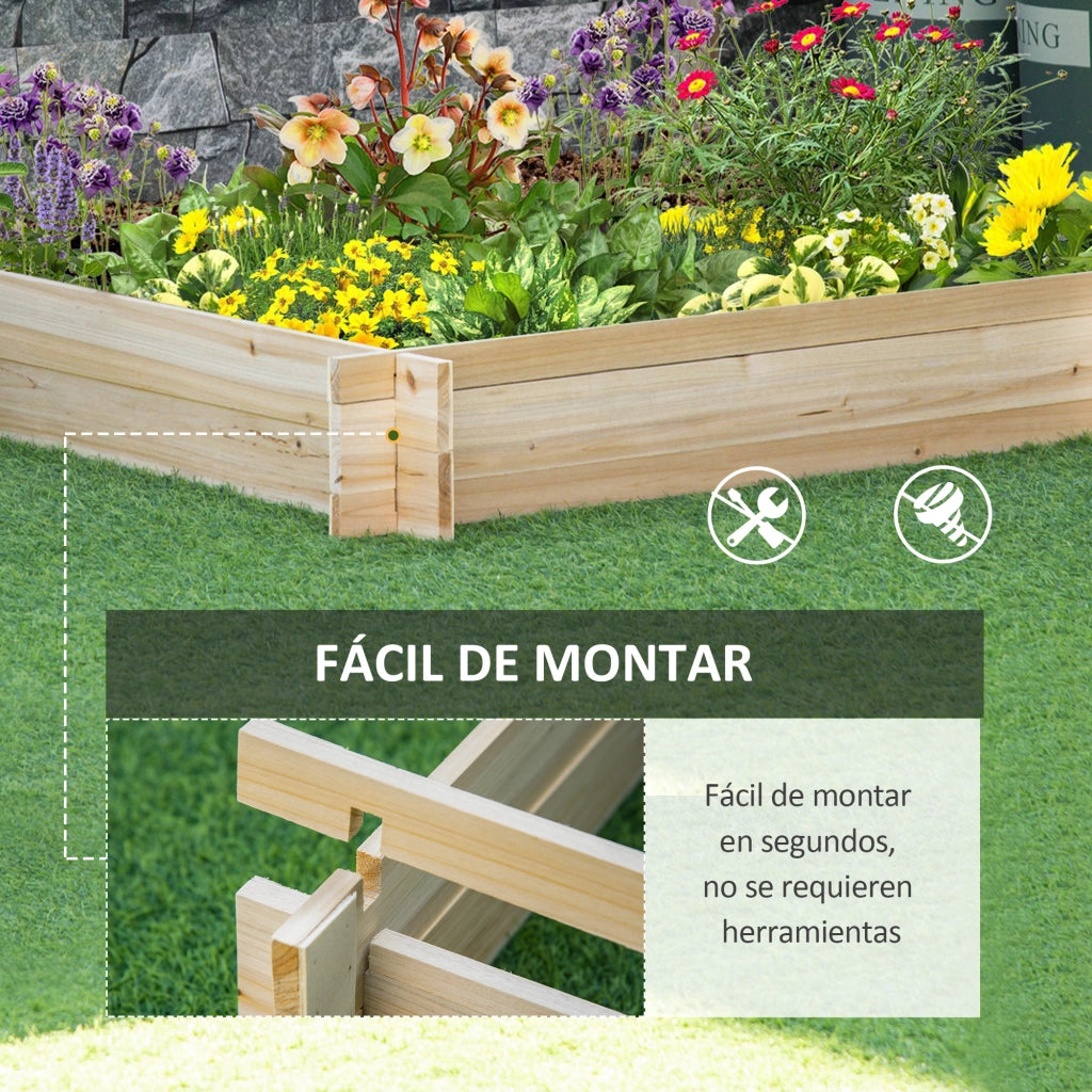 Cassone Giardino Legno Quadrato Fioriera per Piante ¨C zephmum ¨C 100x100x16 cm