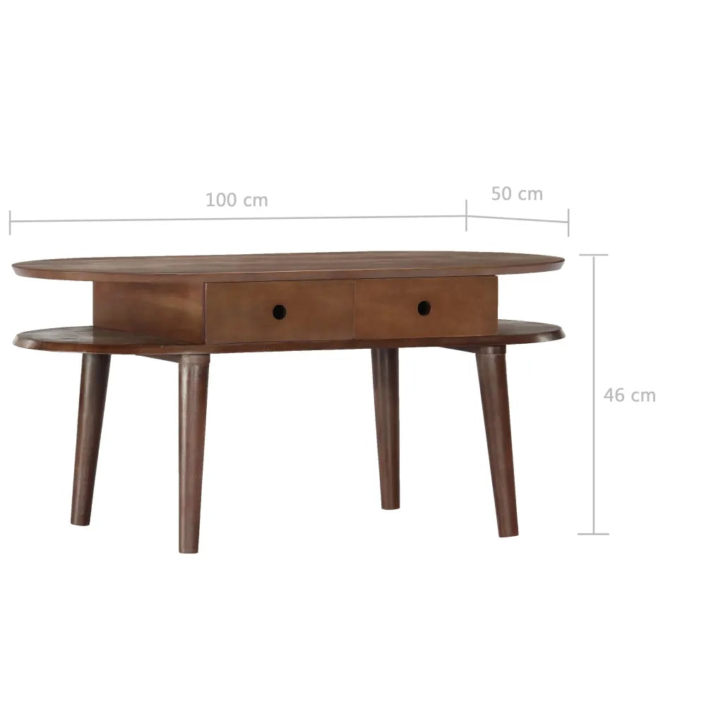 Tavolino da Salotto 100x50x46 cm in Legno Massello di Acacia 282873