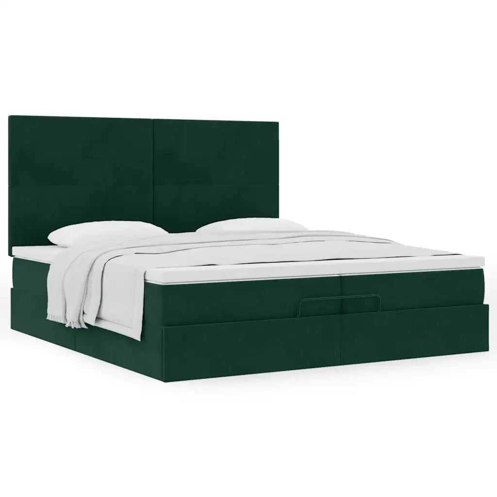 Struttura Letto Pouf con Materassi 200x200 cm Velluto 3313424