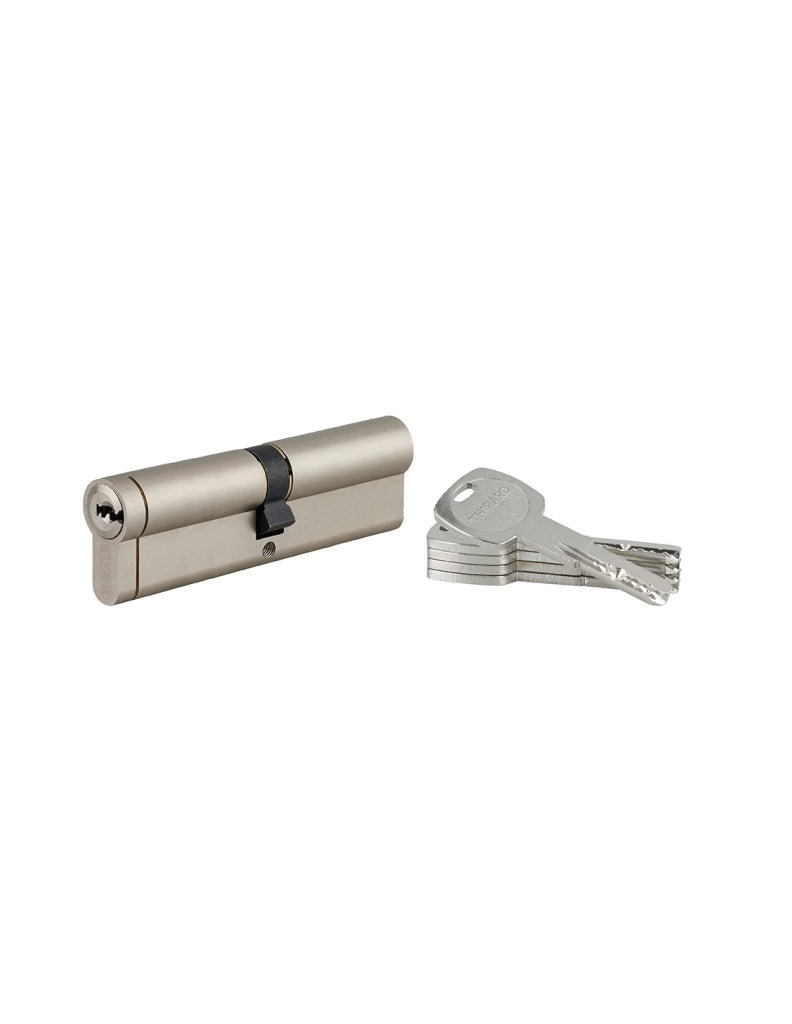Cilindro europeo Transit 1 50 x 60 mm, nichelato, funzione emergenza, 5 chiavi – THIRARD