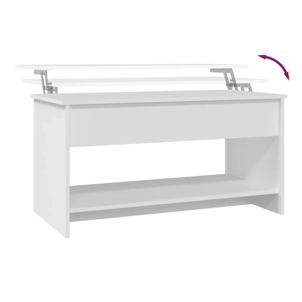 Tavolino da Salotto Bianco 102x50x52,5 cm in Legno Multistrato cod mxl 13253