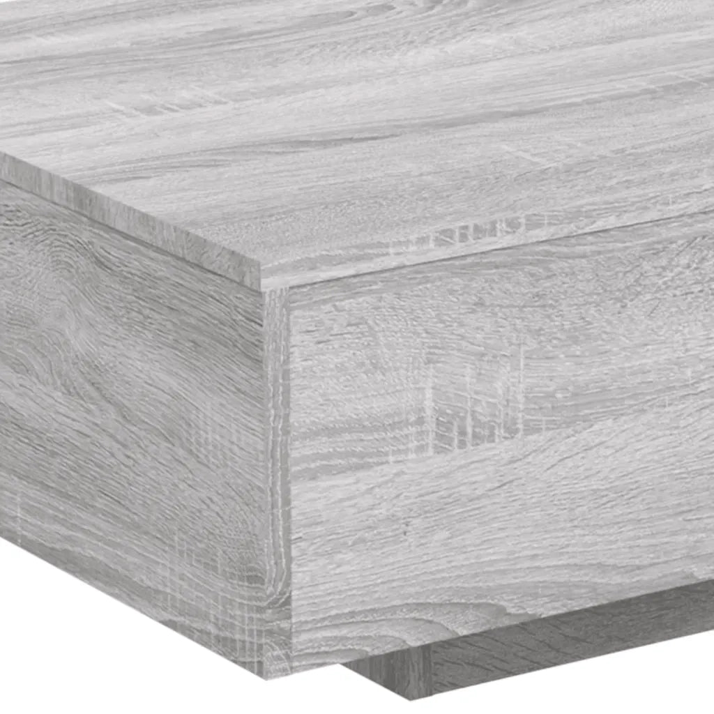Tavolino da Soggiorno con Luci LED Grigio Sonoma 85x55x31 cm