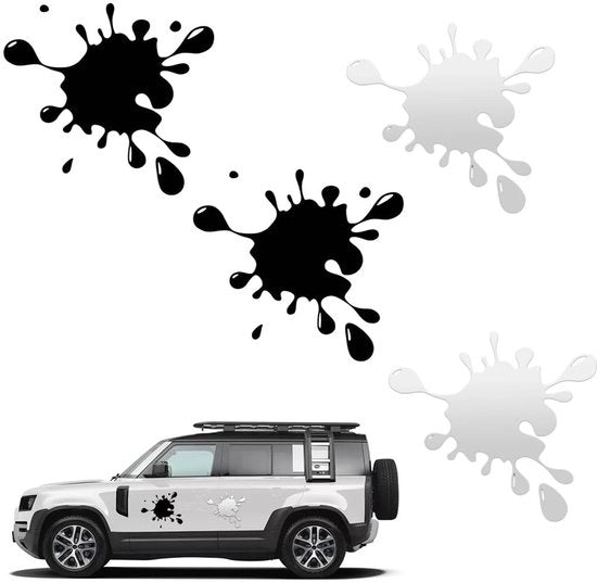Decorazioni per finestre e porte 3D - 4 fogli - Bianco e Nero - Adatto per finestre e porte - Rimovibile - Per interni ed esterni - Stickers decorativi