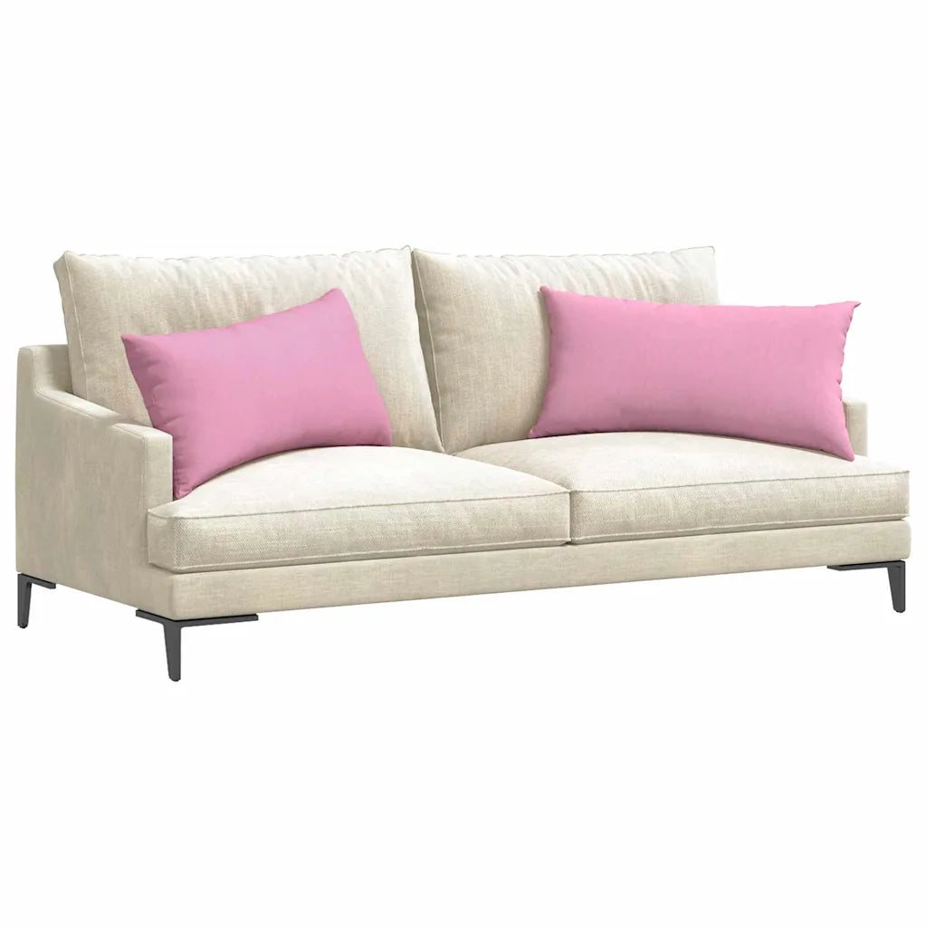 Cuscini da Divano 2 pz | Cuscini per sedie Rosa 80 x 40 cm Tessuto