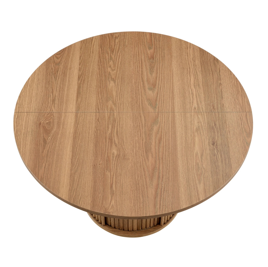Tavolo rotondo 120 cm con doppio vano portaoggetti in legno sintetico noce