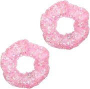 Scrubiche a Specchio Rosa Brillante - 2 Pezzi di Fasci per Capelli con Elastico, Ideali per Capelli Spettinati e Pony, Accessori per Capelli per Donne