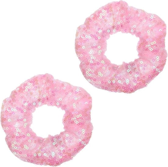 Scrubiche a Specchio Rosa Brillante - 2 Pezzi di Fasci per Capelli con Elastico, Ideali per Capelli Spettinati e Pony, Accessori per Capelli per Donne