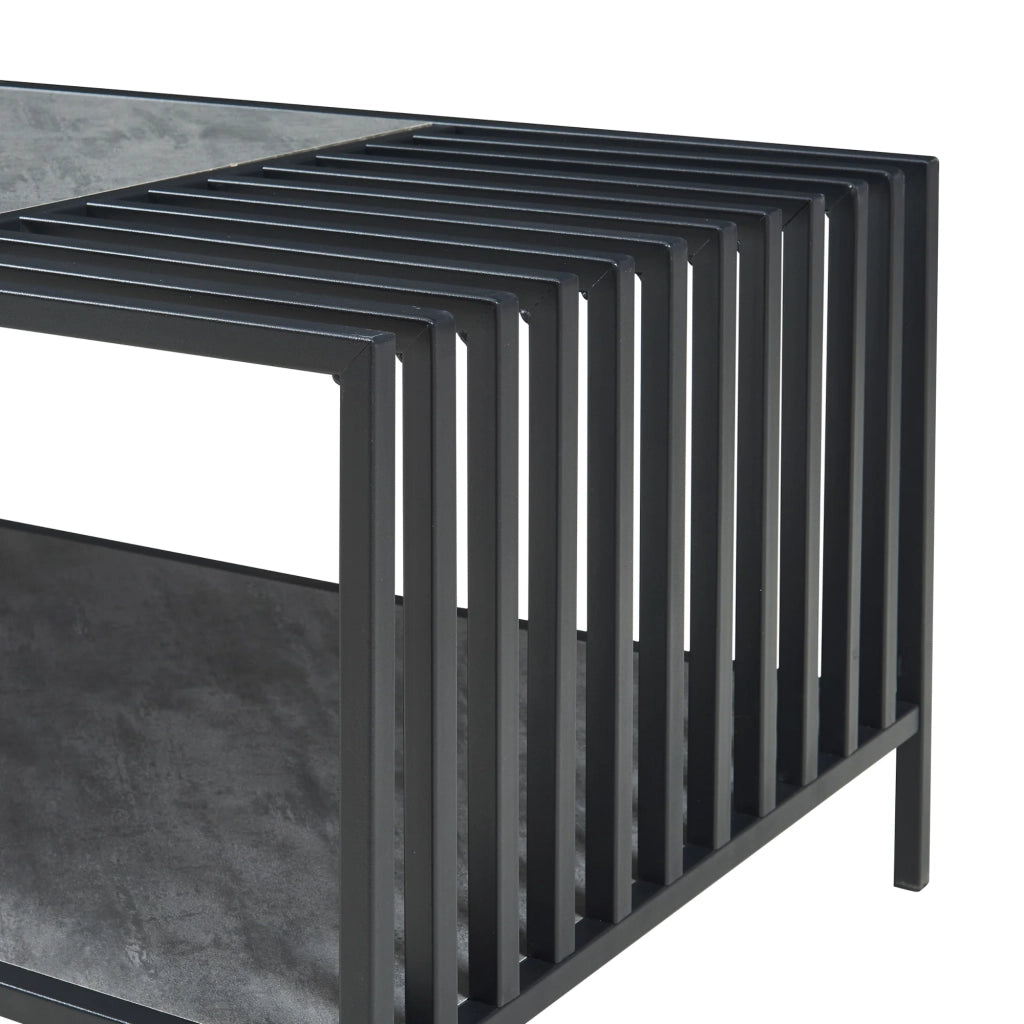 Tavolino da caffè consolle laterale 120 x 60 x 45 cm nero 03_0010834