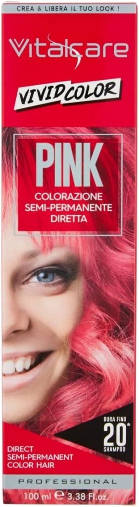 VITALCARE TINTA SEMIPERMANENTE PROFESSIONALE PER CAPELLI MORBIDI IDRATATI E LUMINOSI IN COLORE ROSA 100 GR