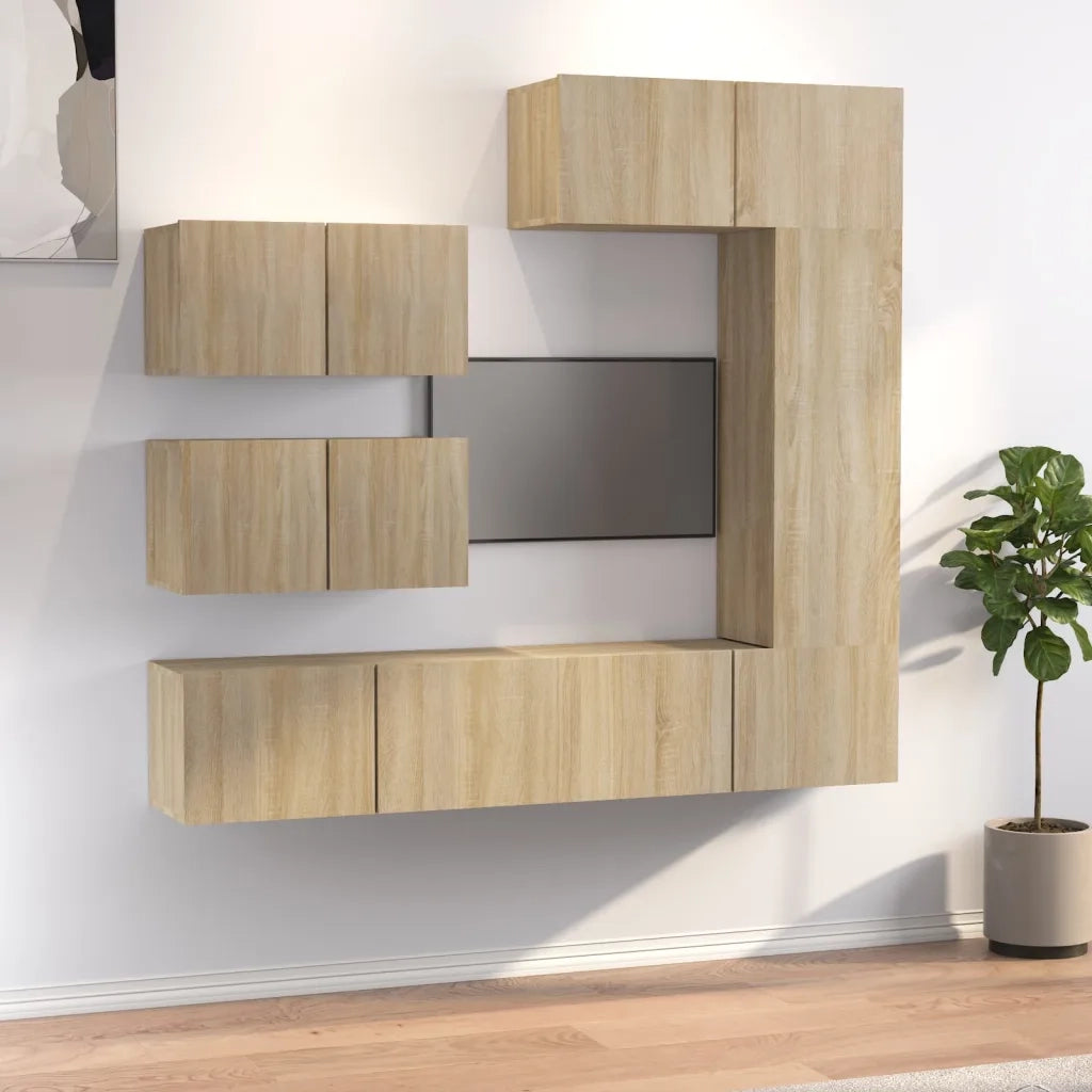 Set di Mobili Porta TV 6 pz-Set di 6 Credenza per TV Rovere Sonoma in Legno Multistrato 315726
