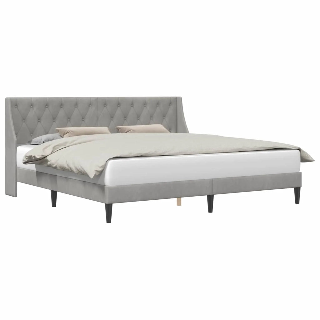 Struttura del letto Grigio chiaro 200 x 200 cm Velluto