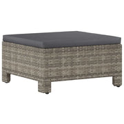 Poggiapiedi da giardino con cuscino grigio in polyrattan CFW2334129