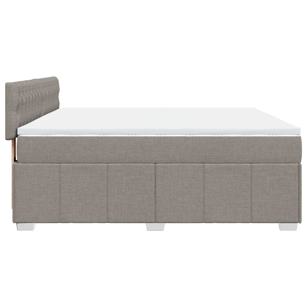 vidaXL Giroletto a Molle con Materasso Tortora 180x200 cm in Tessuto