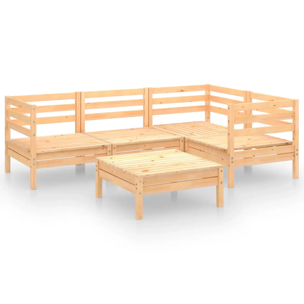 Set Divani da Giardino 5 pz in Legno Massello di Pino cod mxl 52662