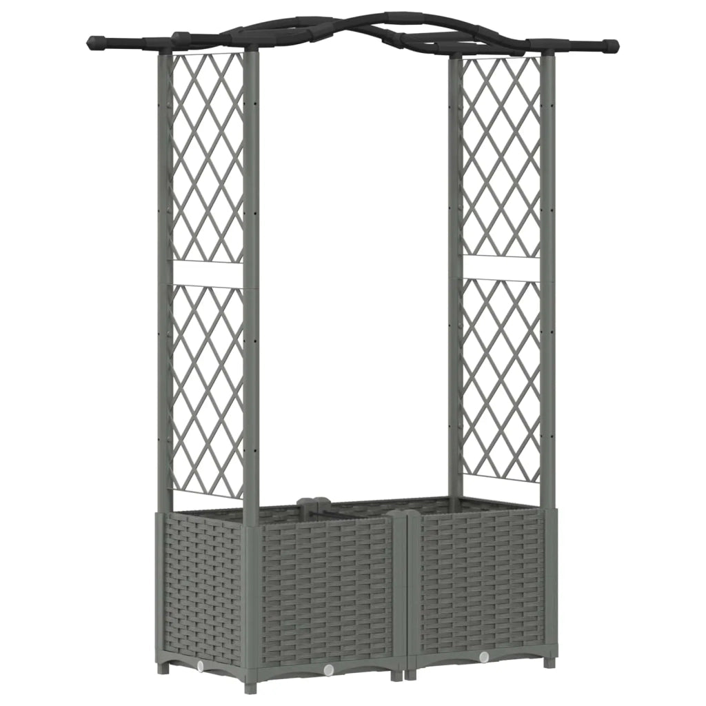 Letto Rialzato con Griglia e Tetto Grigio chiaro PP 42032578