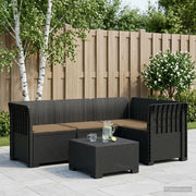 Divano da Giardino 4 Posti con Cuscini Aspetto Rattan PP 3443964