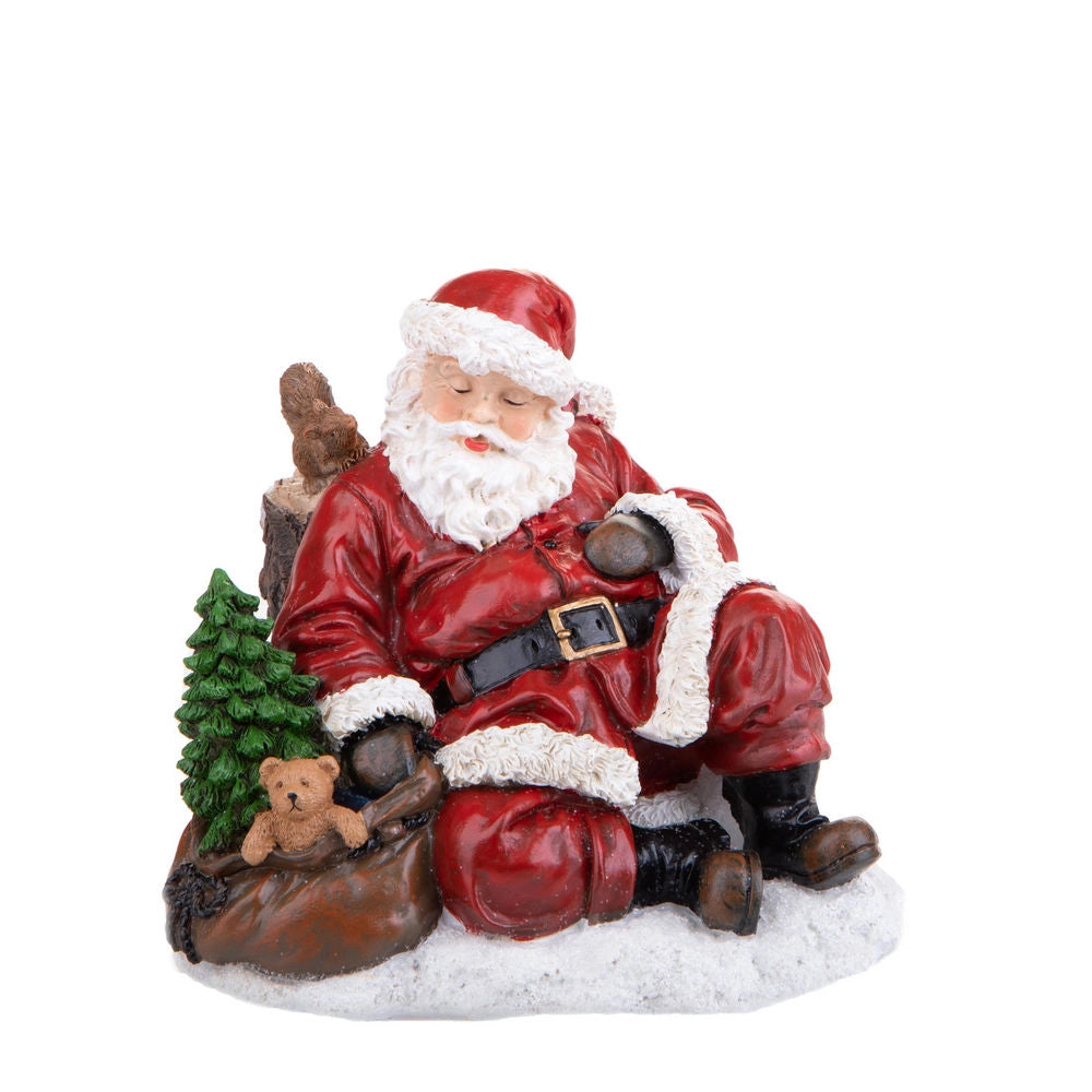 Babbo Natale Addormentato Decorazione Natalizia 28 cm