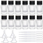 Set di pennarelli in flaconi di vetro da 12-15 ml - Inclusi 4 contenitori - 6 boccette - Materiale duraturo - Coperchio ben chiuso - Pennarelli in flaconi