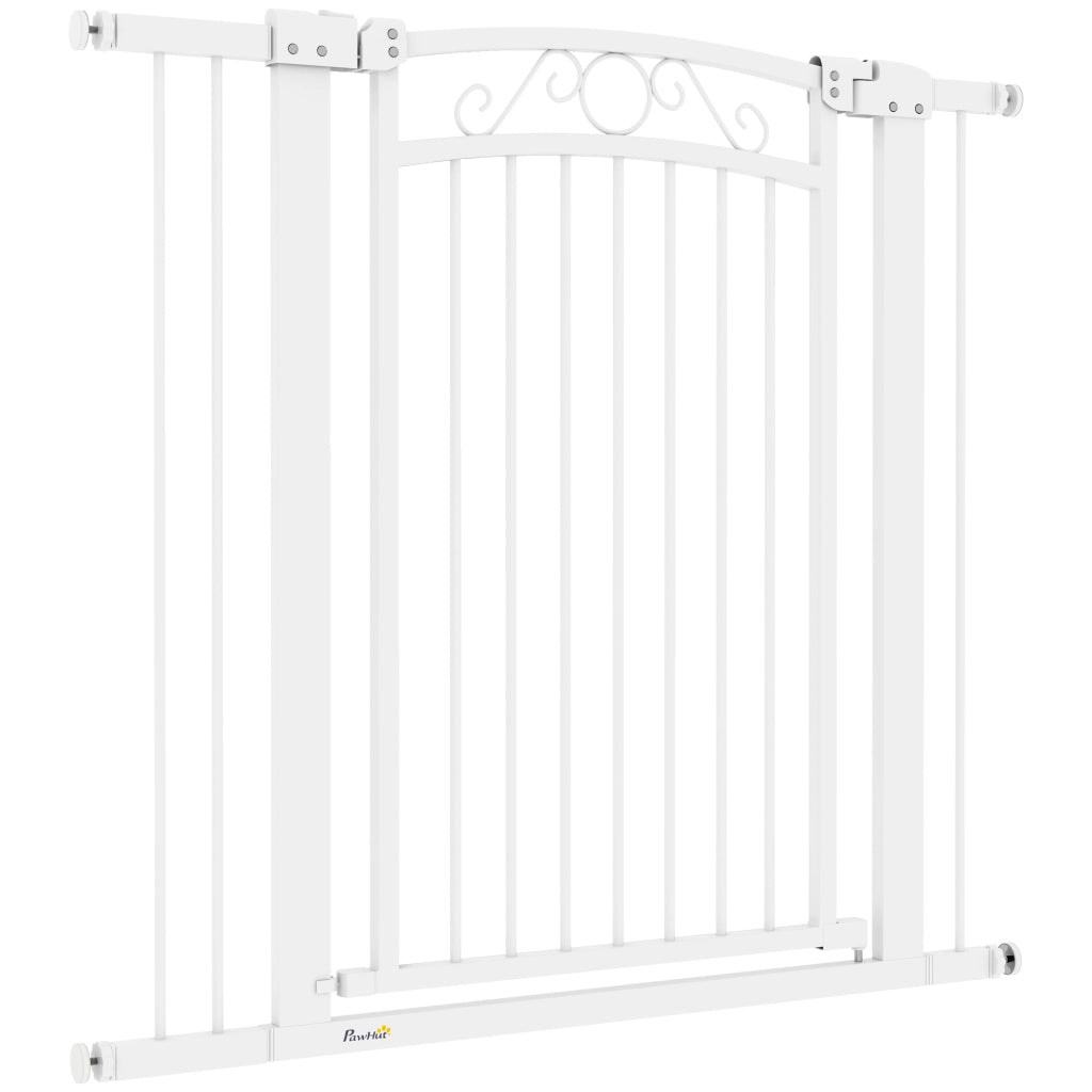 Barriera per Cani Porta con Larghezza Regolabile 76-104 cm ¨C zephmum ¨C Bianco