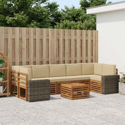 Set di divani da esterno 8 pz Naturale e Beige 3384159
