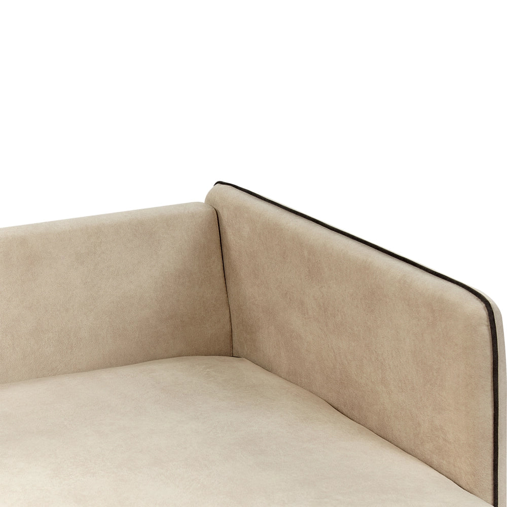 Divano 3 posti angolare regolabile lato destro in velluto beige stile moderno design classico