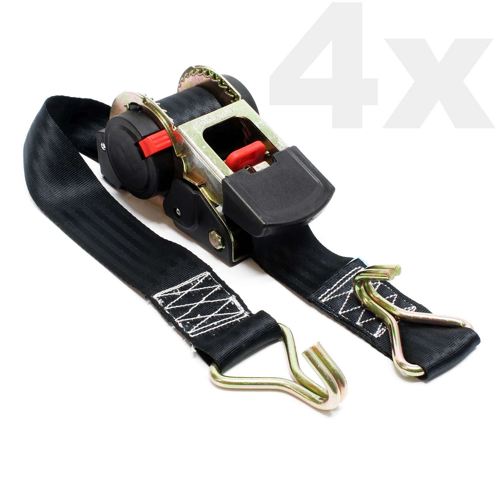 Cinghia di ancoraggio a cricchetto Set 4 cinghie di fissaggio 3 m x 50mm 750 daN