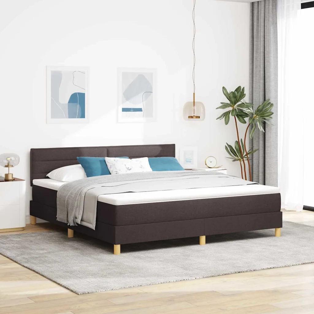 Letto a molle con cuscino Marrone Scuro 180 x 200 cm Tessuto 3338863