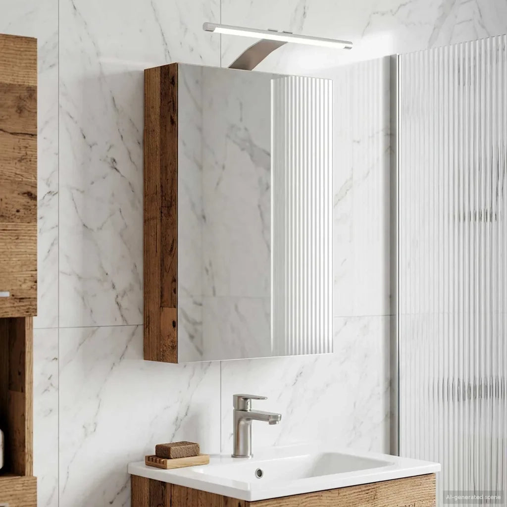 Mobiletto per specchio da bagno Legno vecchio 30 x 10,5 x 50 cm 889021