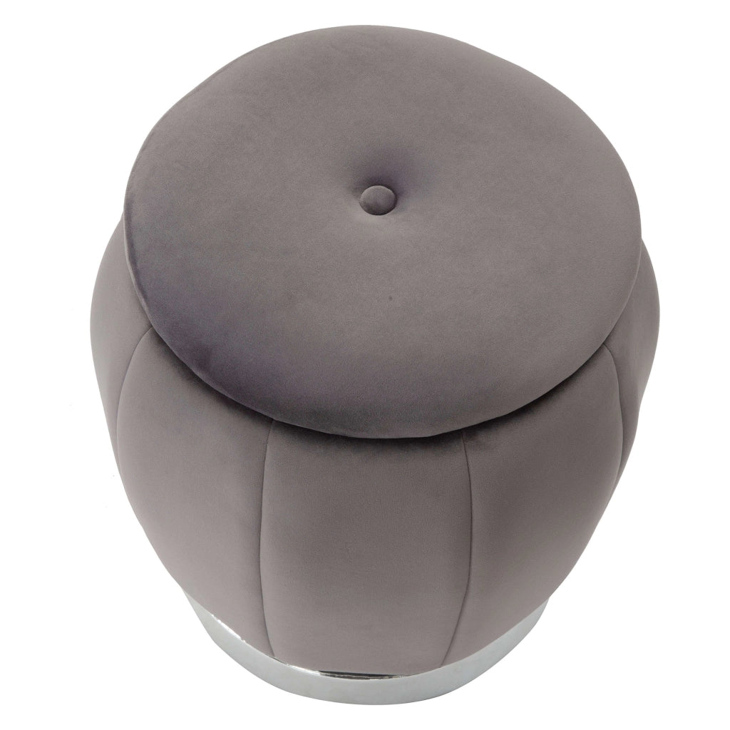 Trevel, Pouf Contenitore Forma Rotondo, 43x43x43h cm Grigio